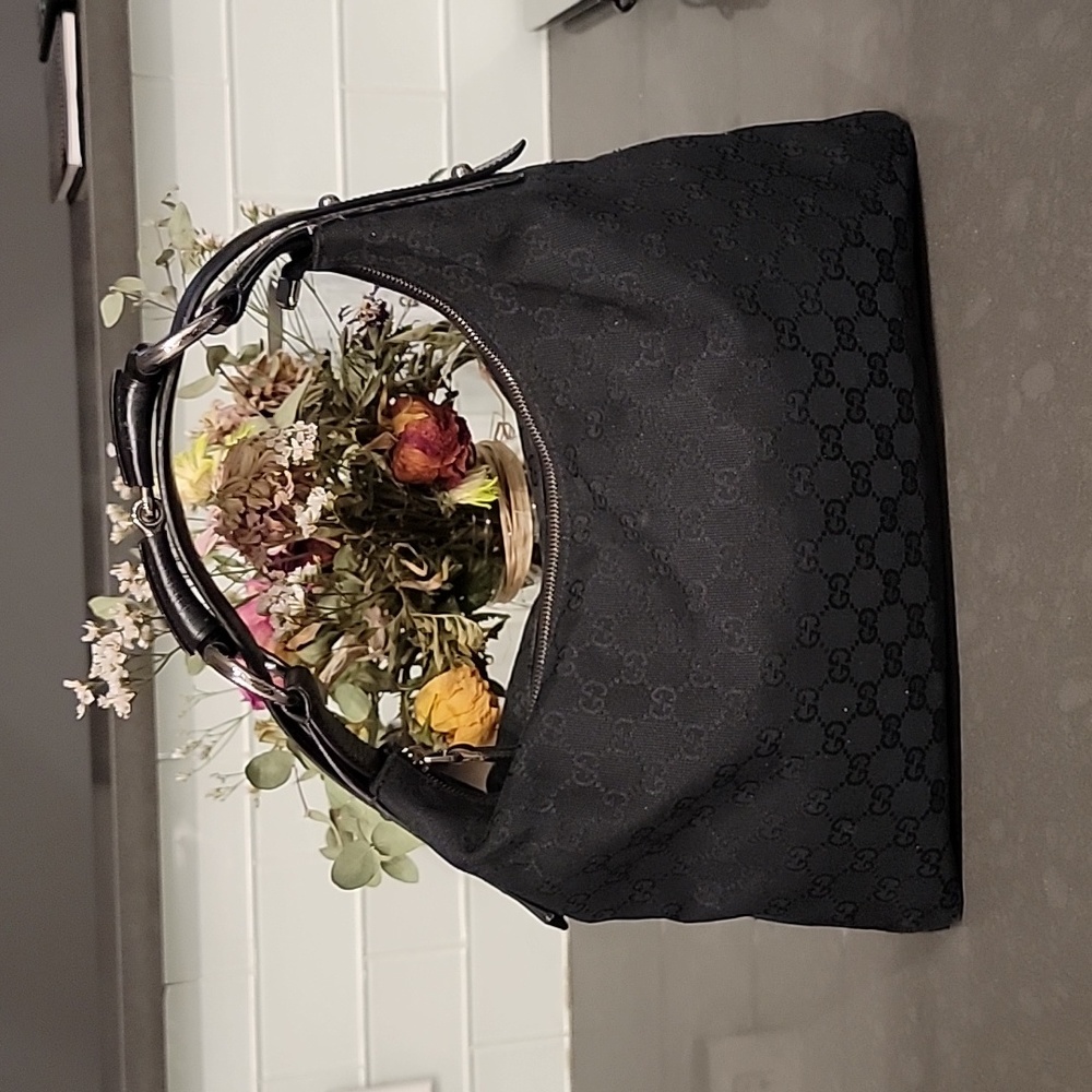 AUTHENTIC MONOGRAM GUCCI HORSEBIT HOBO BAG